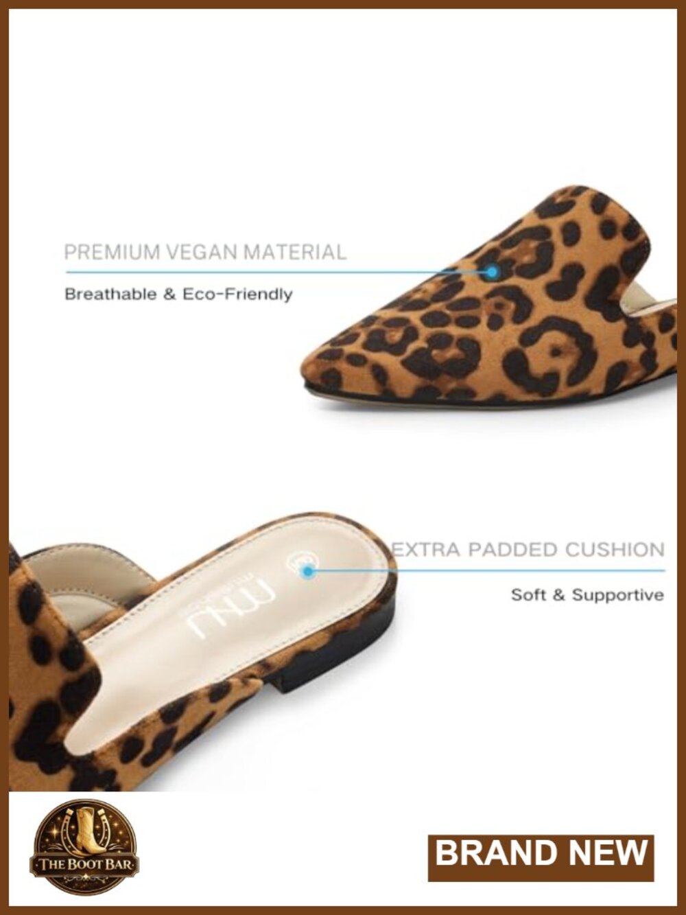 Pointed Toe Mule Flats Slip On Backless Loafers Memory Foam Office - Picture 3 of 6